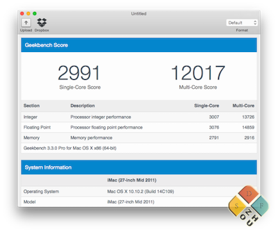 Geekbench 3.3测分结果