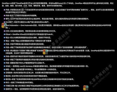 OmniPlan Pro 4.4 更新内容